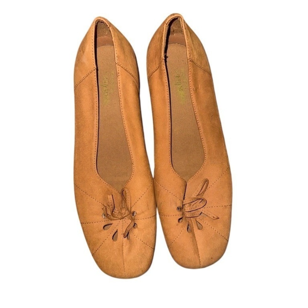 Octobre Editions Agathe Ballerina Flats Womens Brown Slip-On Bow Detail
